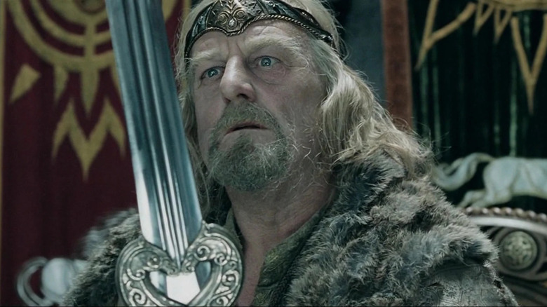 Théoden with his sword