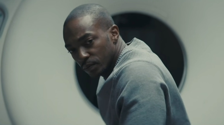 Anthony Mackie looking concerned