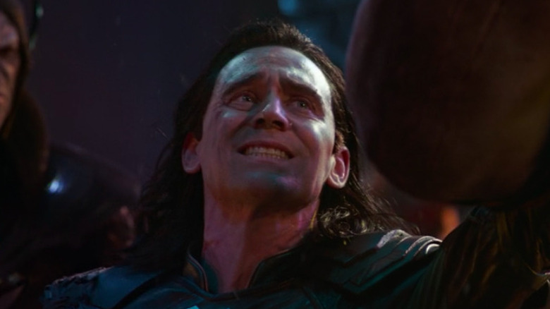 Loki in pain at the hands of Thanos in Infinity War