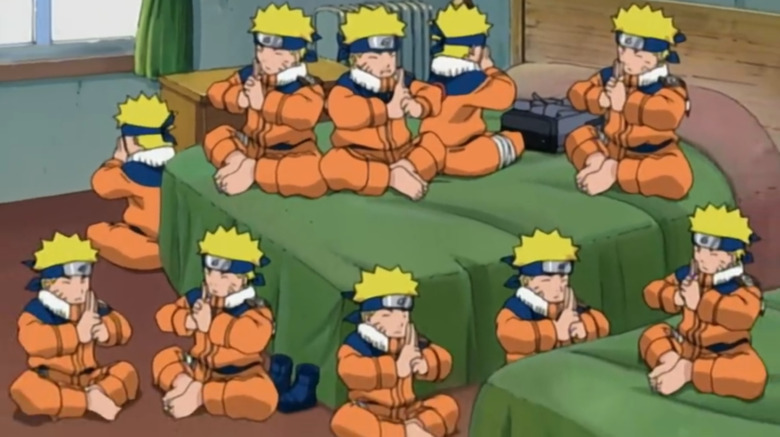 Naruto's clones meditating