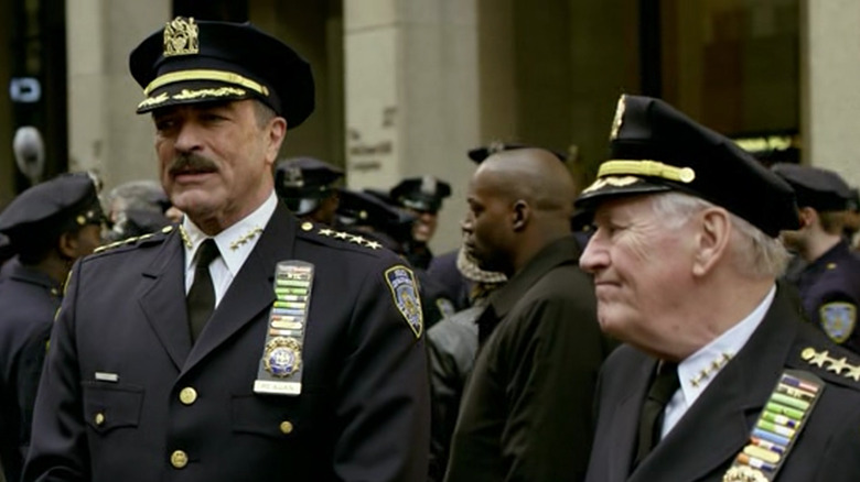 Tom Selleck and Len Cariou as Frank and Henry Reagan in "Blue Bloods"