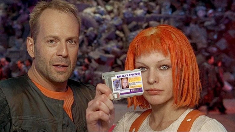 Bruce Willis and Milla Jovovich in The Fifth Element