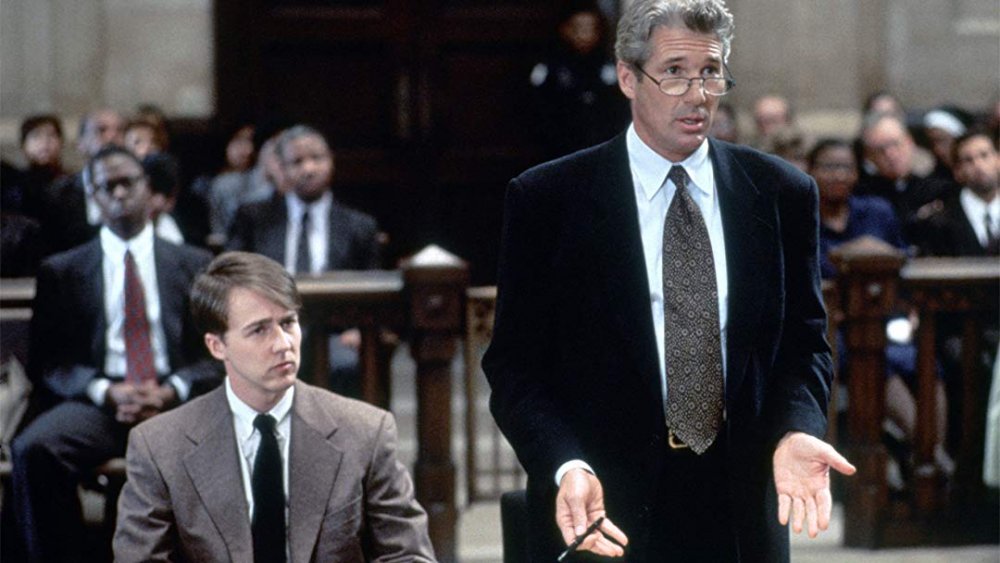 Edward Norton and Richard Gere as Aaron Stampler and Martin Vail in Primal Fear