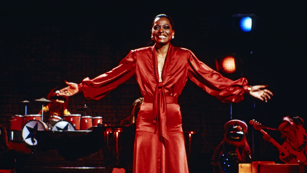 Diana Ross in red dress