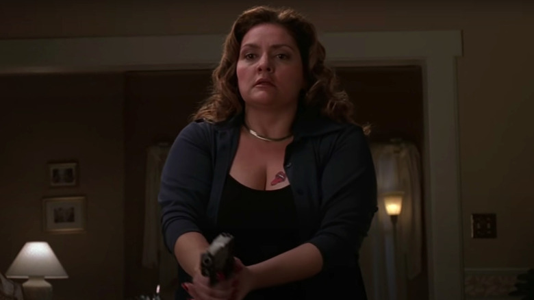 Janice Soprano holding a gun