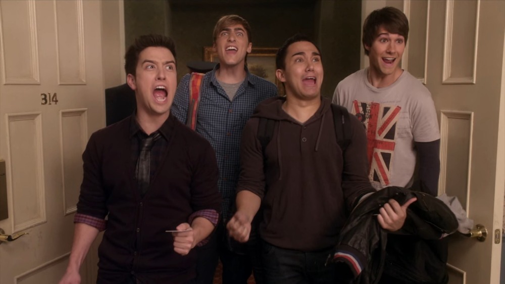 Big Time Rush yelling in excitement