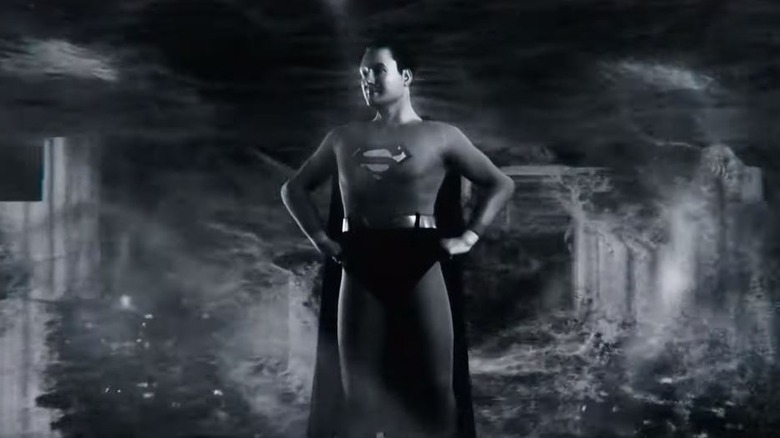 Superman posing heroically