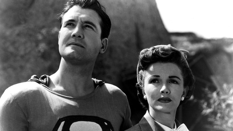 Superman and Lois Lane looking up