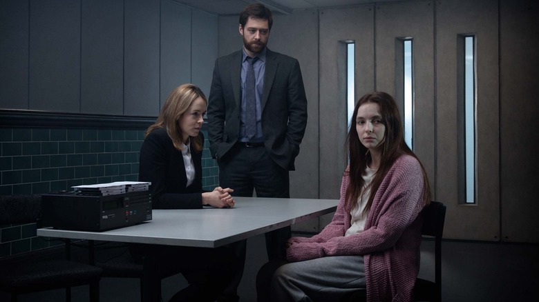 Jodie Comer as Ivy Moxam, Valene Kane as DS Lisa Merchant, and Richard Rankin as DI Elliot Carne in Thirteen