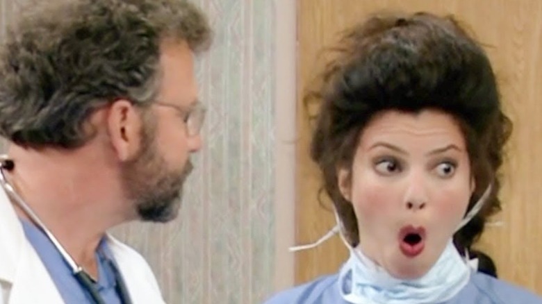 Fran Drescher looking surprised