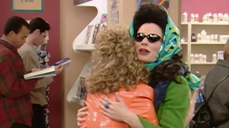 Fran Drescher and Rachel Chagall hugging