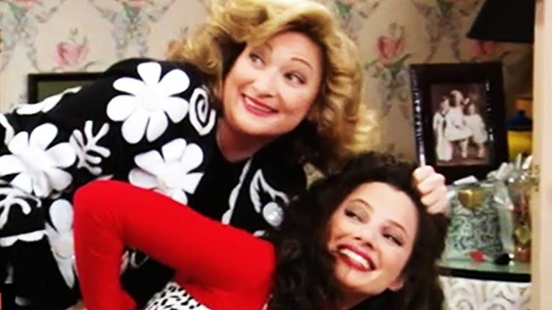 Fran Drescher and Ellen Ratner both grinning