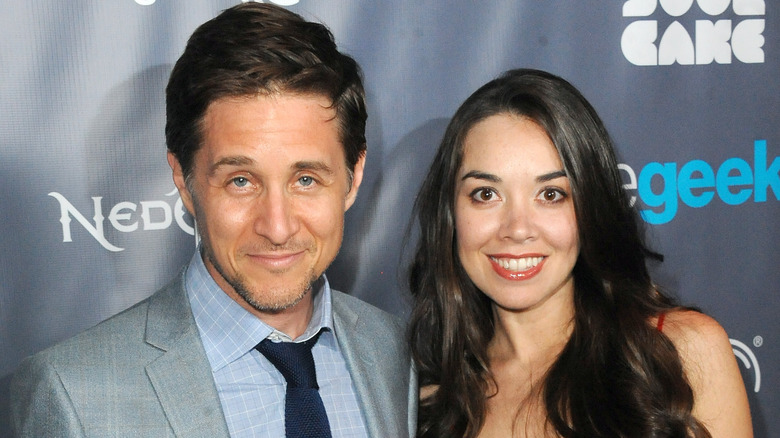 Yuri Lowenthal and Tara Platt attend an event