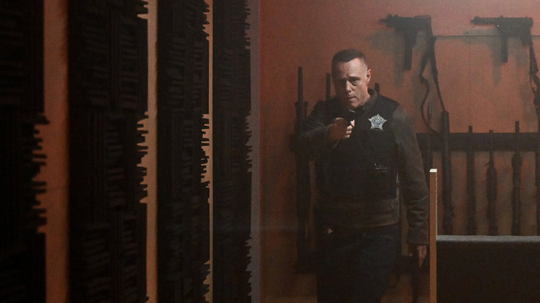 Chicago P.D.'s Voight holding a pistol