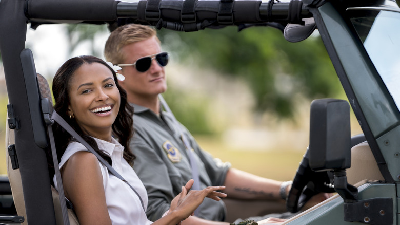 Erica and Andrew in jeep