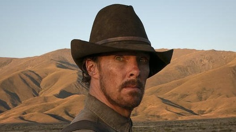 Benedict Cumberbatch looking sideways in cowboy hat