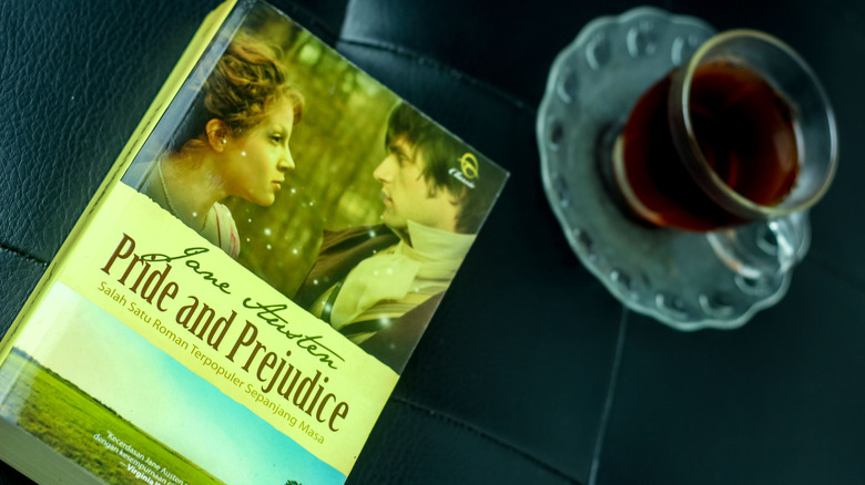 Pride and Prejudice novel and tea cup