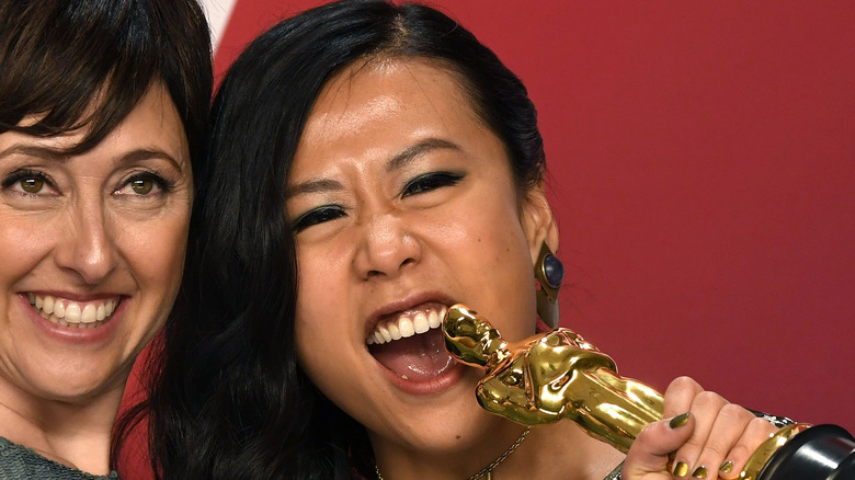 Domee Shi after winning an Oscar