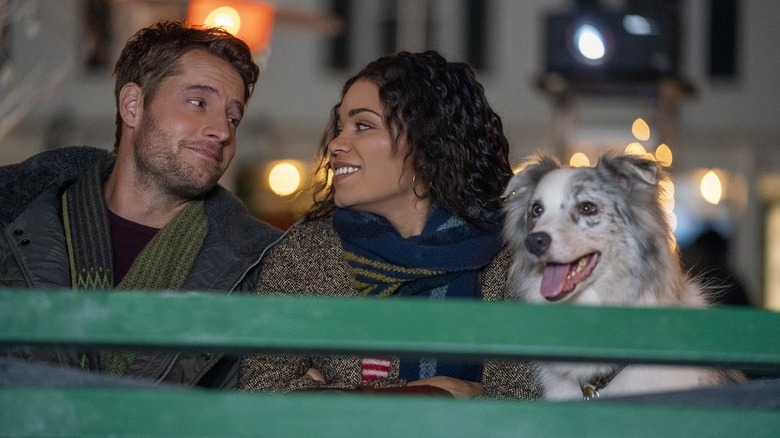 Justin Hartley, Barrett Doss with dog