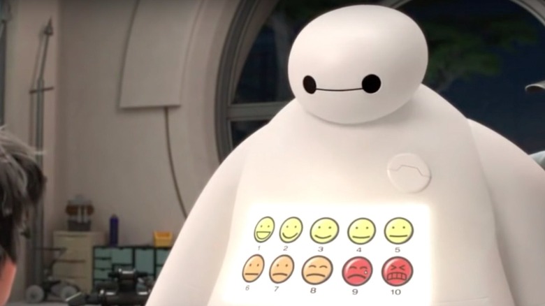 Baymax with smiley face chart