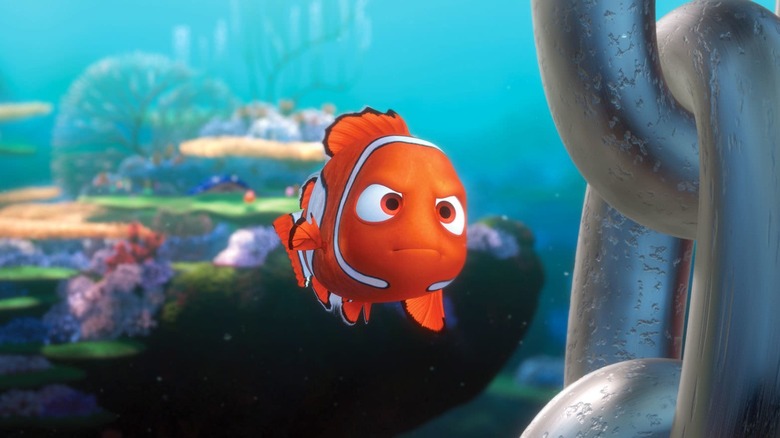 Nemo looking at boat chain