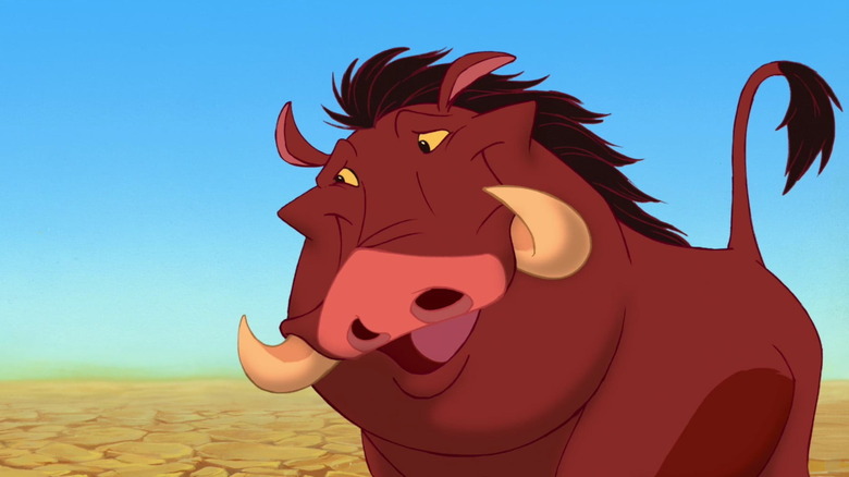 Pumbaa in The Lion King smiling