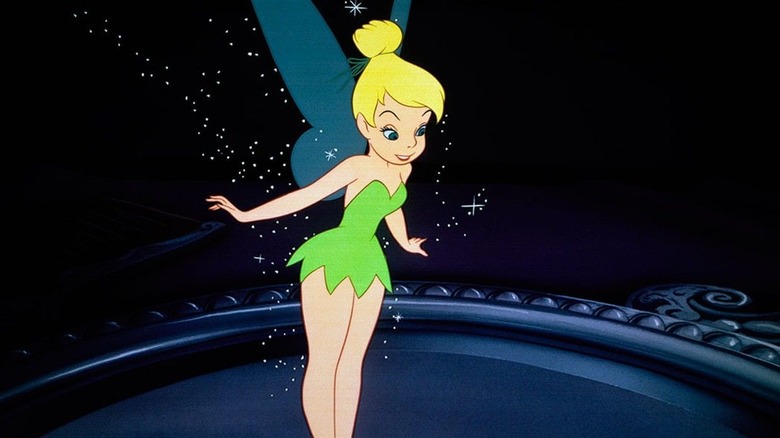 Tinkerbell standing on mirror