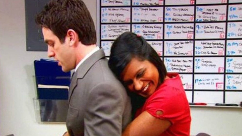 Kelly Kapoor hugging Ryan Howard