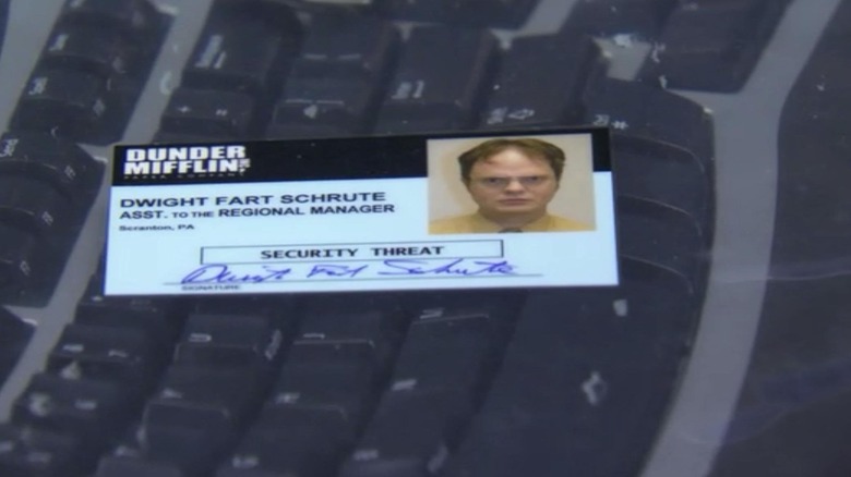 Dwight Schrute's ID badge