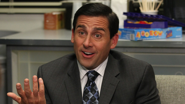 Michael Scott biting his lip