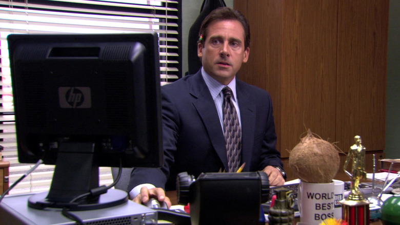 Michael Scott using computer