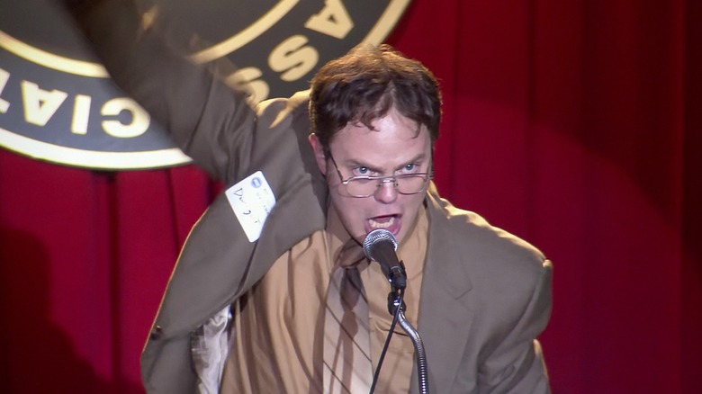 Dwight making a speech