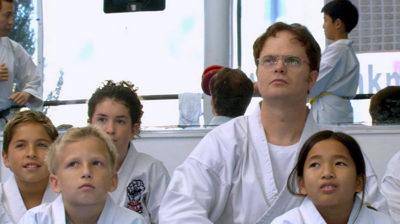 Dwight in karate uniform