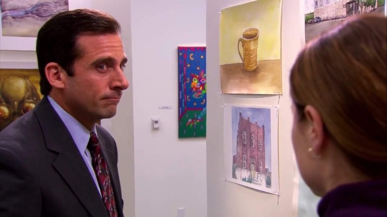 Michael visiting Pam's art show