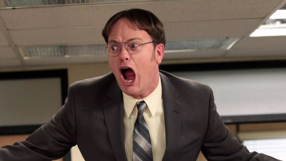 Rainn Wilson screams as Dwight Schrute in The Office