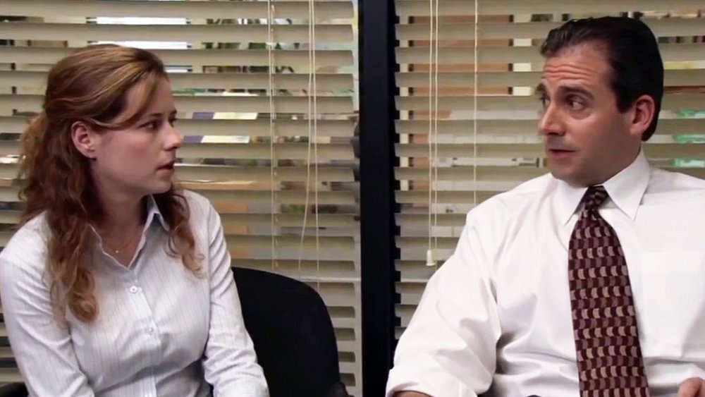 Jenna Fischer and Steve Carell in The Office