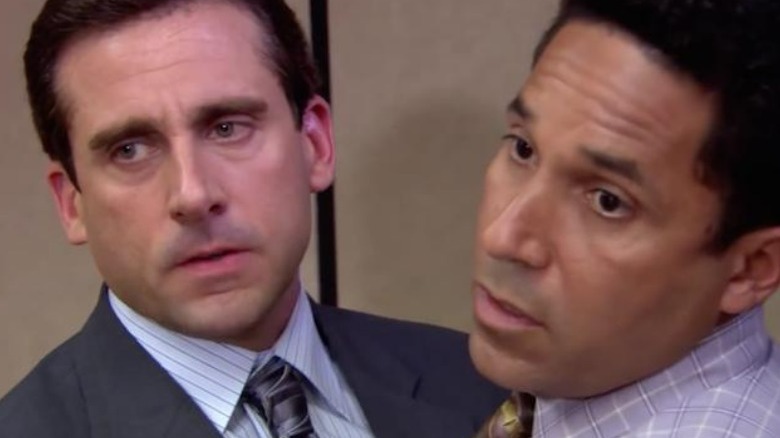 Michael Scott and Oscar Martinez face-to-face