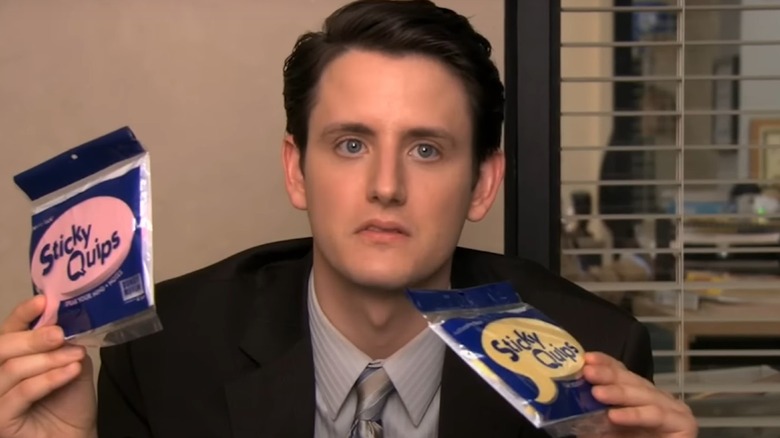 Gabe Lewis holding Sticky Quips