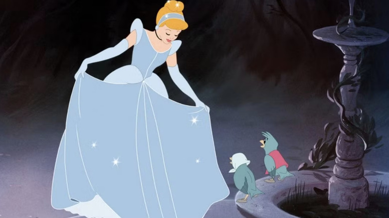 Cinderella shows off her magical dress in Cinderella (1950)