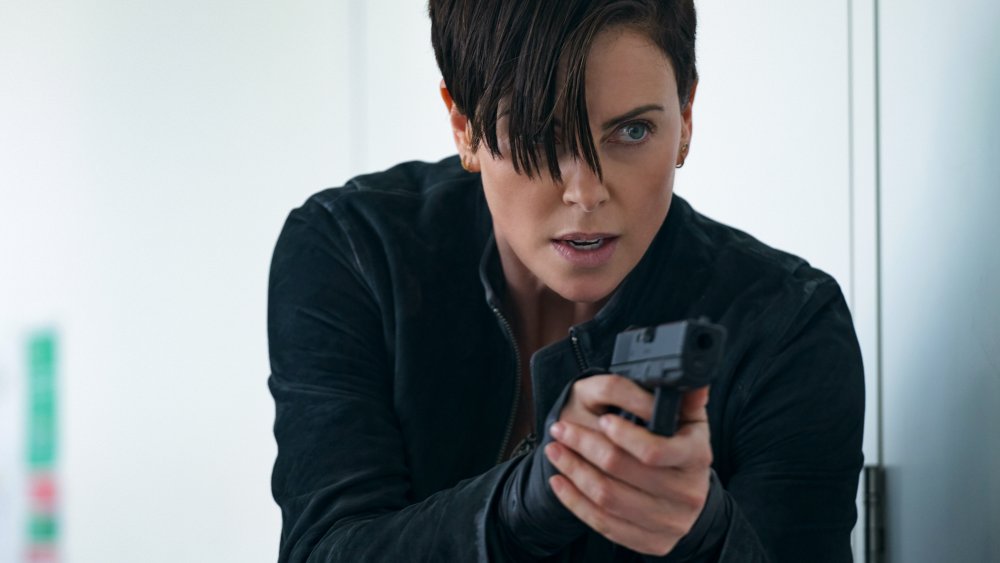 Charlize Theron in action as Andy in The Old Guard