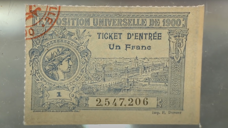 The 1900 Olympics entry ticket