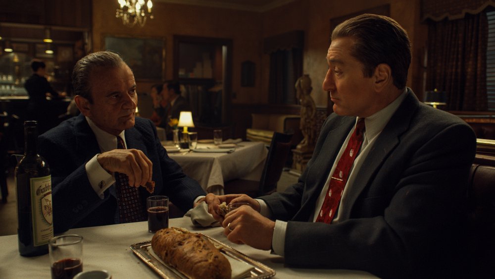 Joe Pesci as Russell Bufalino and Robert De Niro as Frank Sheeran in The Irishman