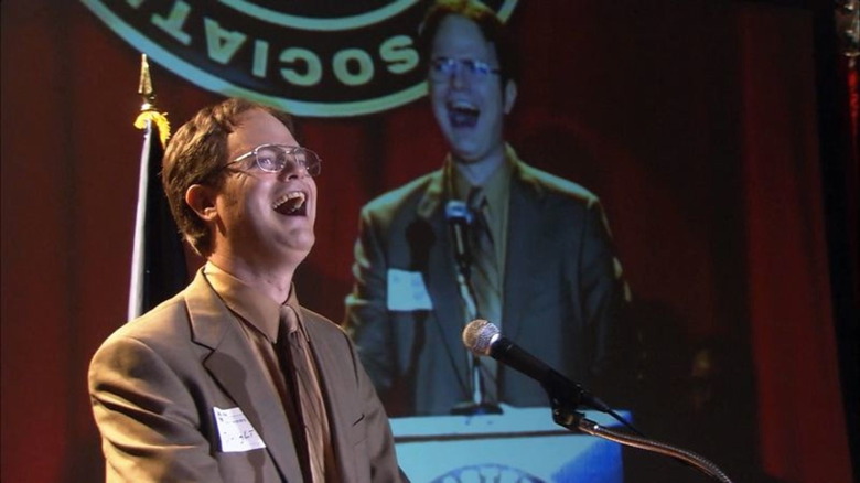 Dwight Schrute giving speech