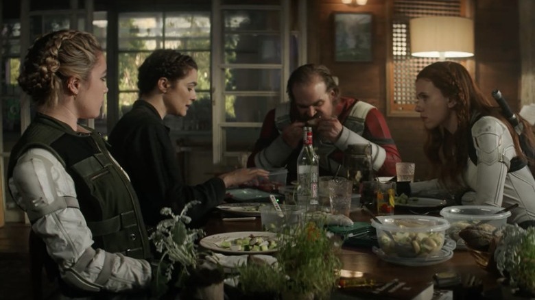 The family dinner scene from "Black Widow"