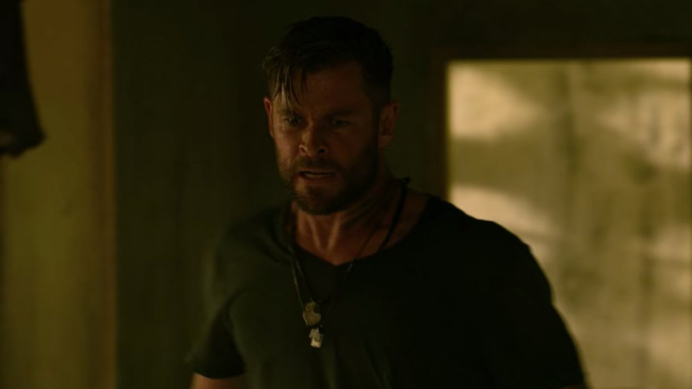 Chris Hemsworth as Tyler Rake in Extraction