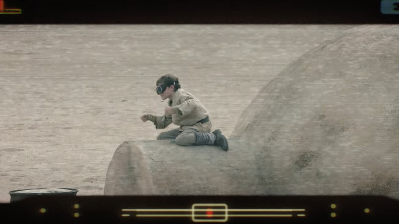 Young Luke Skywalker pretend pod-racing