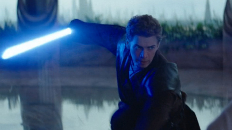 Hayden Christensen wields a lightsaber on Obi-Wan Kenobi