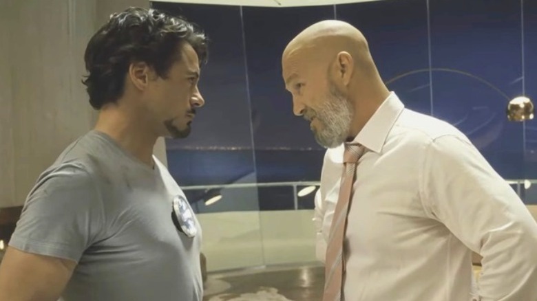 Tony Stark and Obadiah Stane arguing