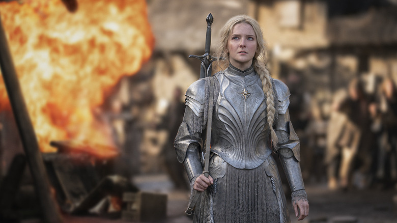 Galadriel wears suit of armor