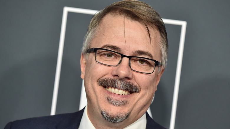 Vince Gilligan smiling gray background